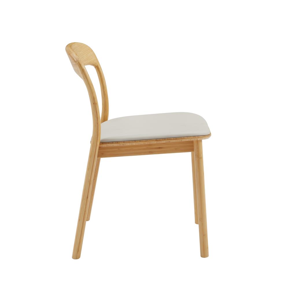 Hanna Dining Chair Leather Seat, Wheat (Set of 2). Picture 3