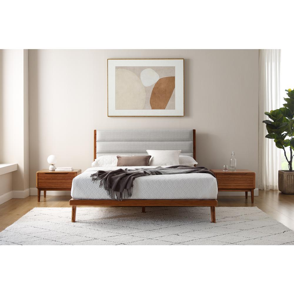 Mercury Upholstered Eastern King Platform Bed,  Amber. Picture 6