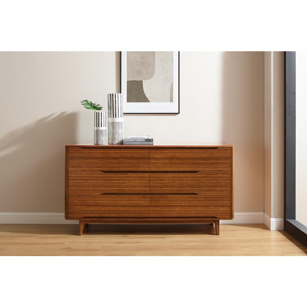 Currant Six Drawer Double Dresser, Amber. Picture 5