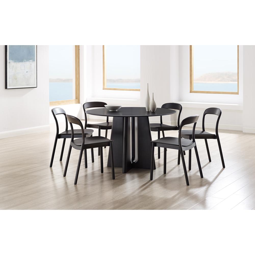 Luna 48” Round Table, Caviar. Picture 8