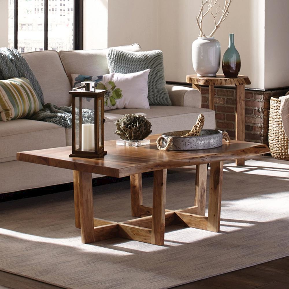 Berkshire Natural Live Edge Wood Large Coffee Table. Picture 4