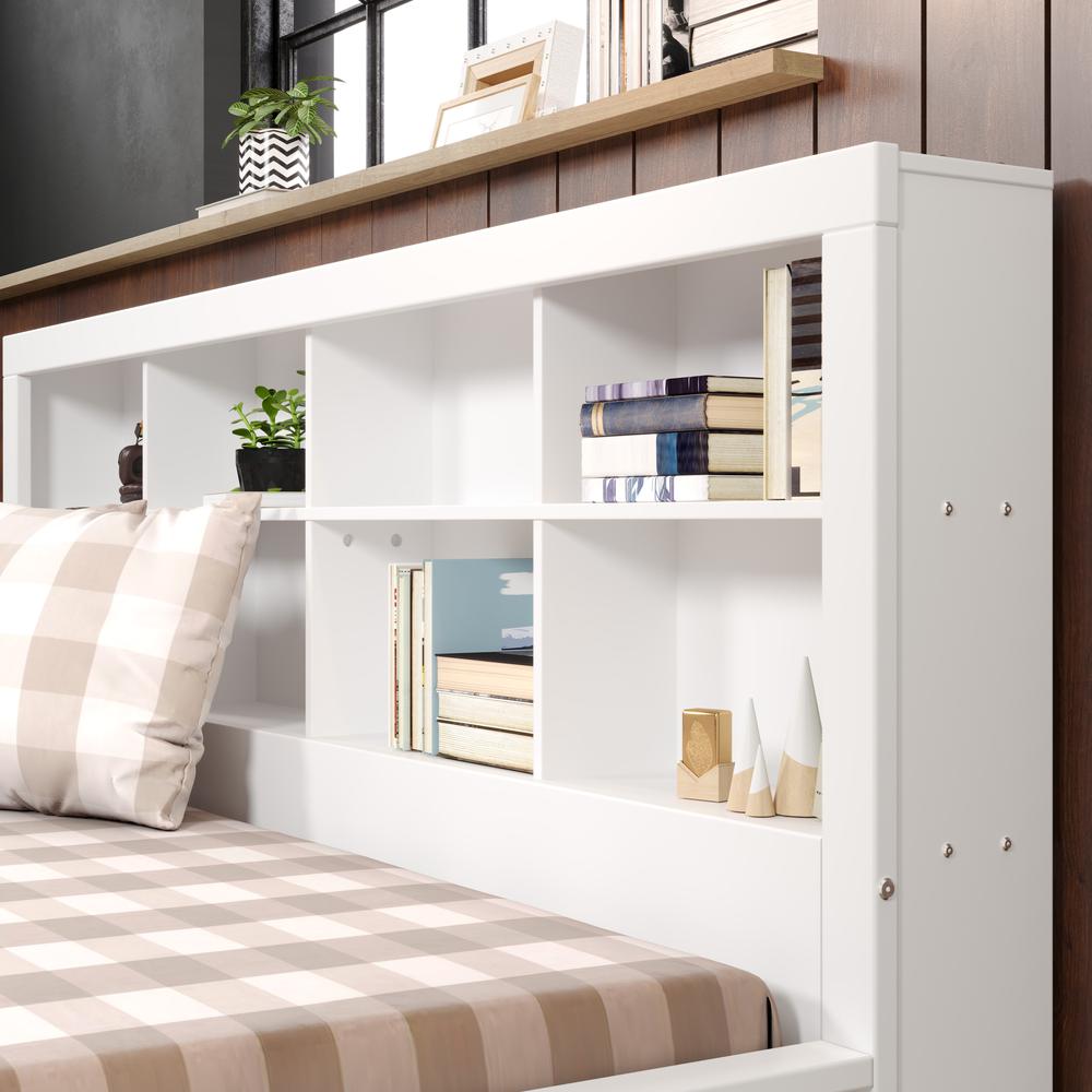 Full Bookcase Day Bed In White. Picture 7