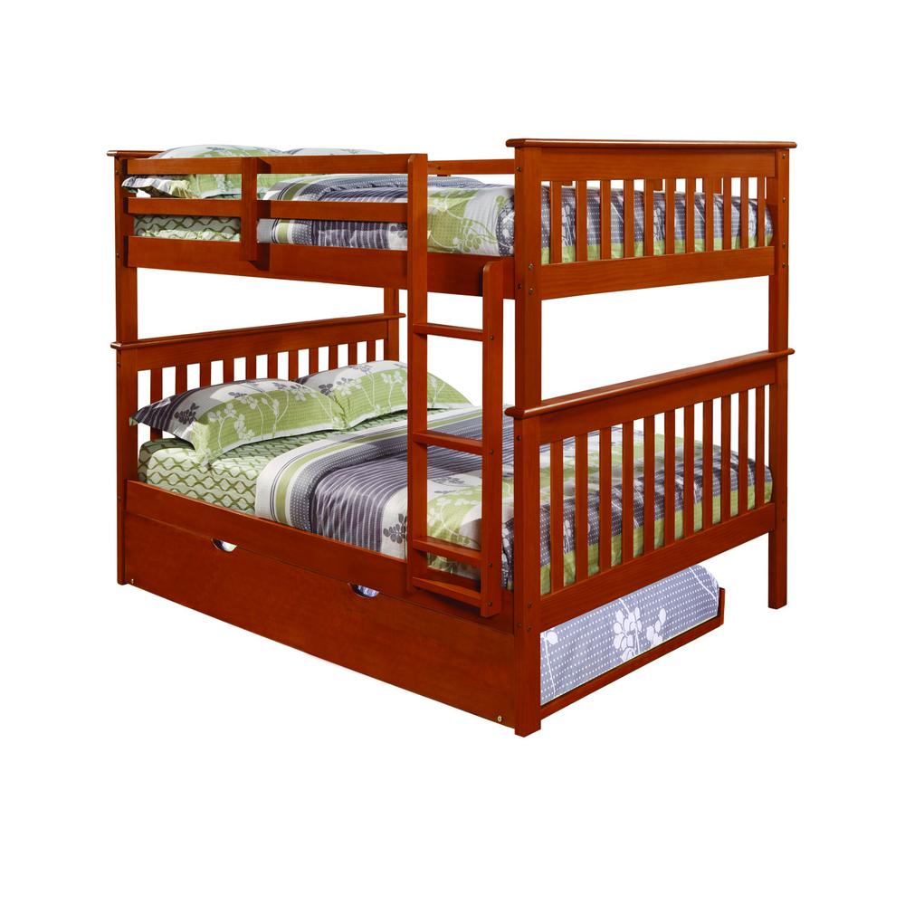 Full/Full Mission Bunk Bed W/Twin Trundle. Picture 1