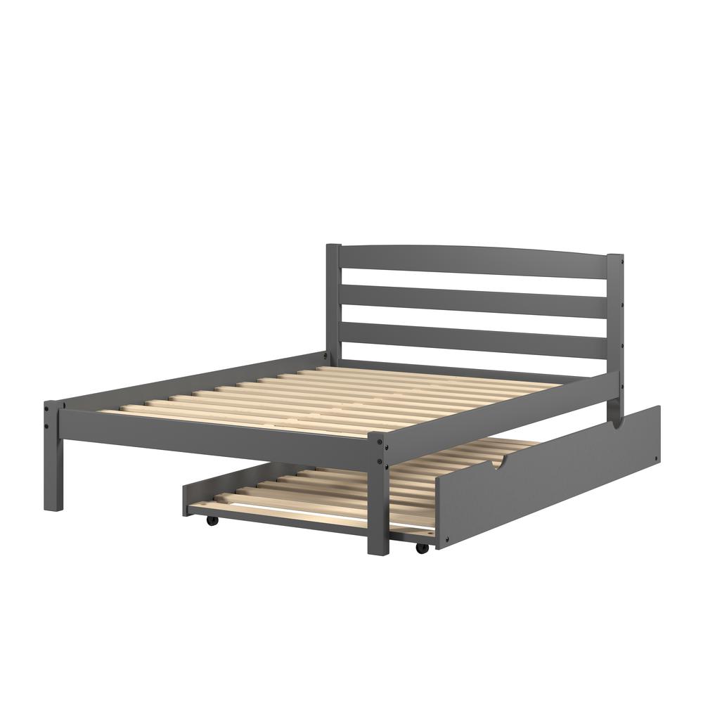 FULL ECONO BED WITH TRUNDLE BED DARK GREY FINISH. Picture 1