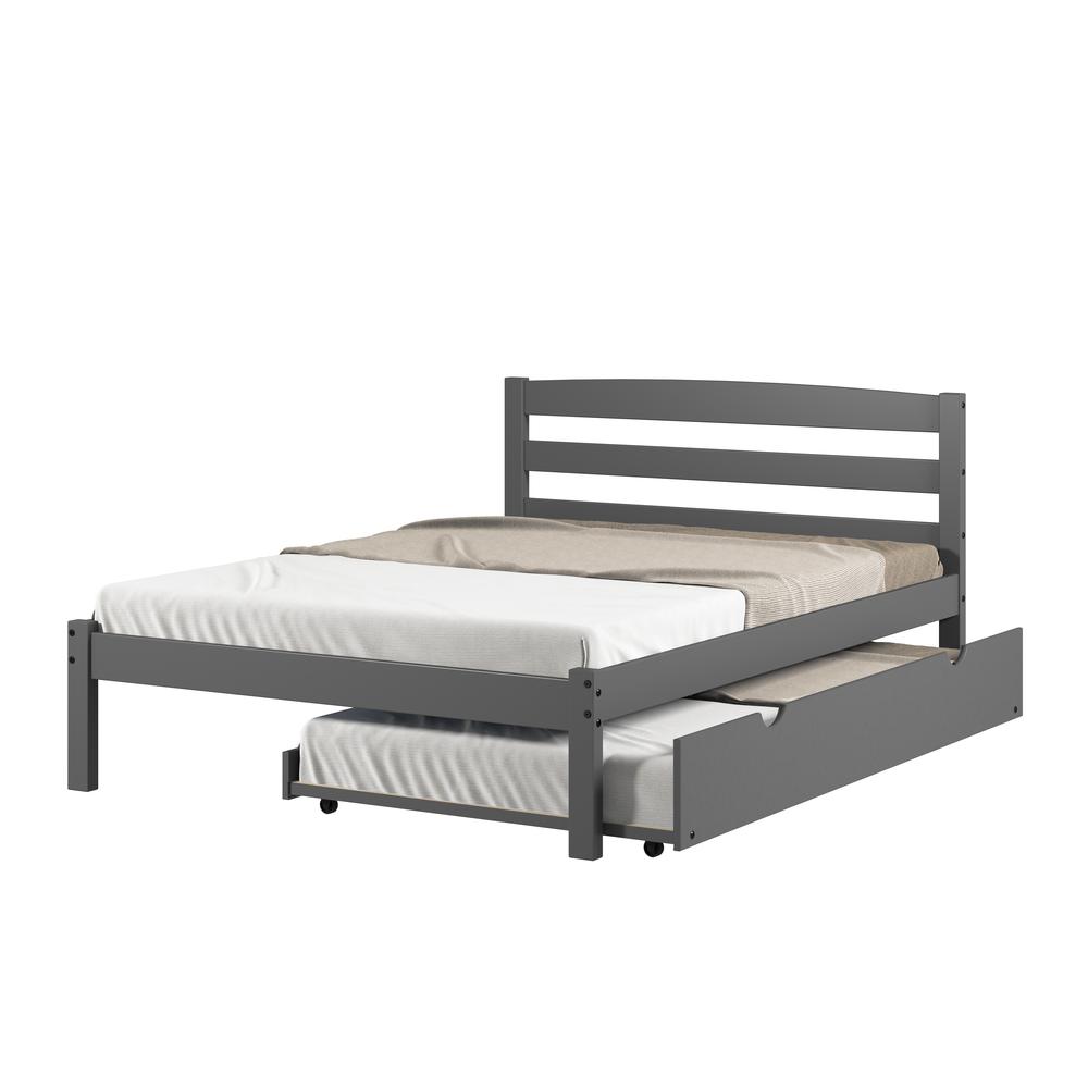 FULL ECONO BED WITH TRUNDLE BED DARK GREY FINISH. Picture 2