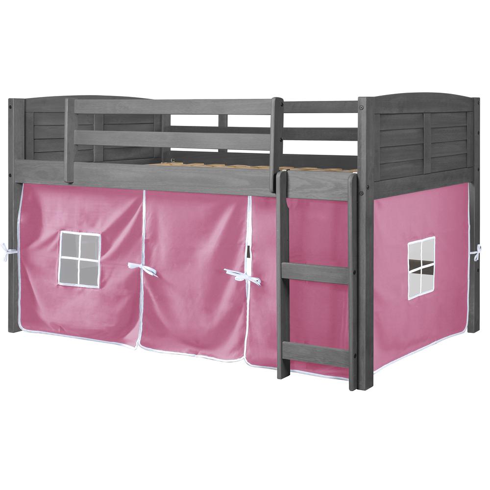 LOUVER LOW LOFT ANTIQUE GREY W/ PINK TENT KIT. Picture 1