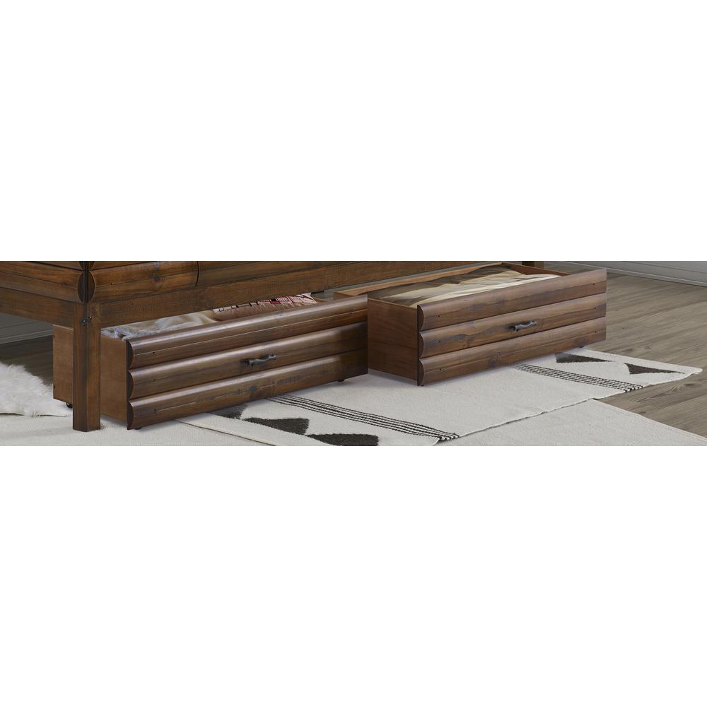 LOG CABIN DRAWERS RUSTIC WALNUT & RUSTIC SILVER. Picture 1
