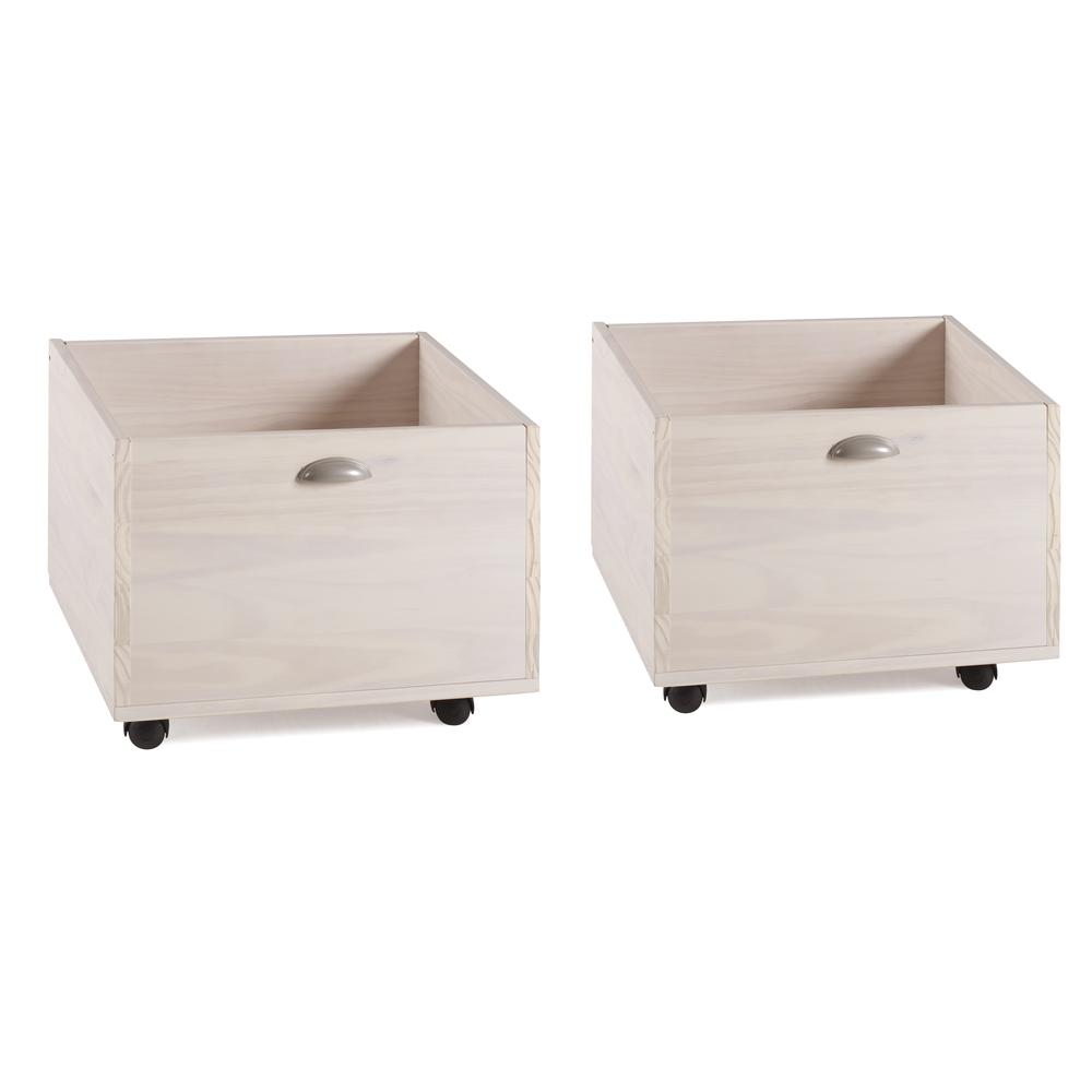 Twin Junior Low Loft Toy Box White Wash & Dark Grey (Set of 2). Picture 2