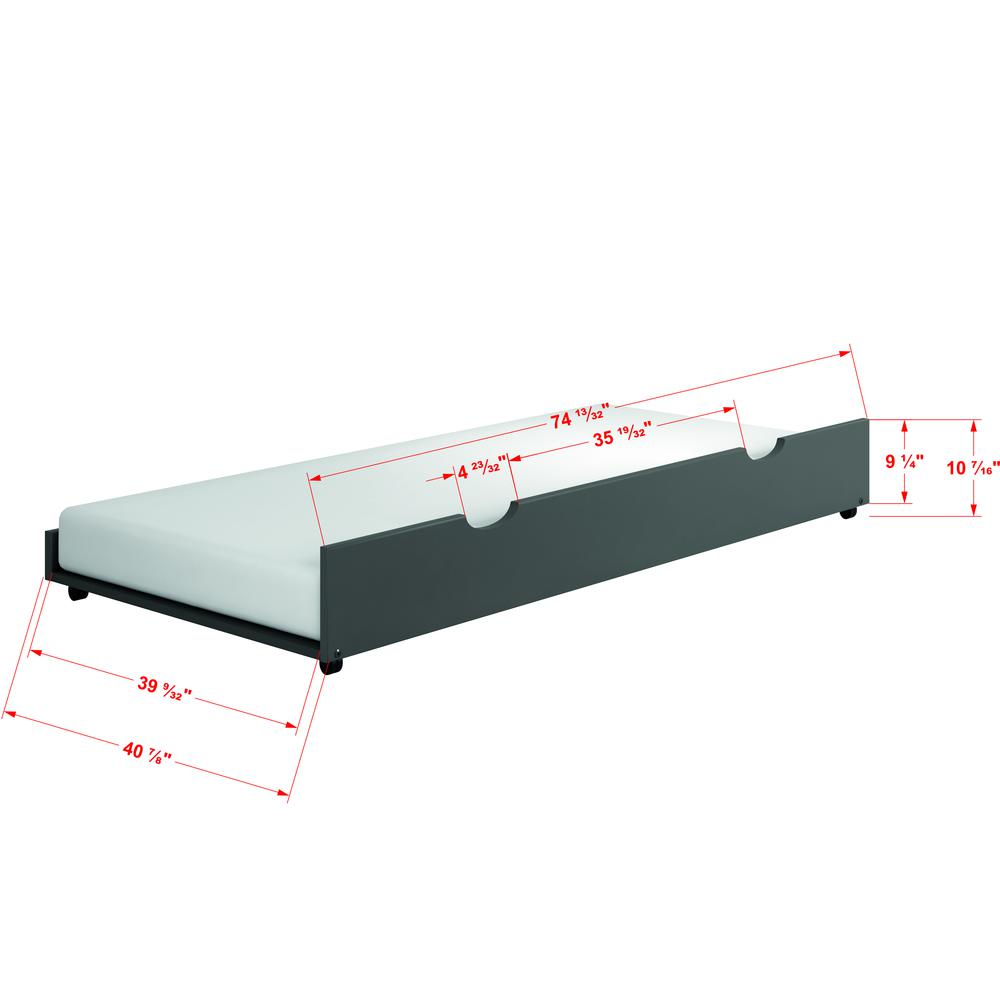 Twin Trundle Bed Grey Finish. Picture 2