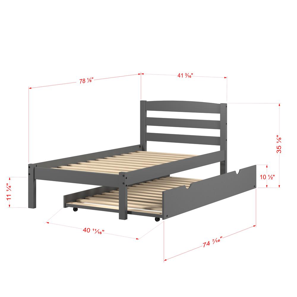 TWIN ECONO BED DARK GREY. Picture 6