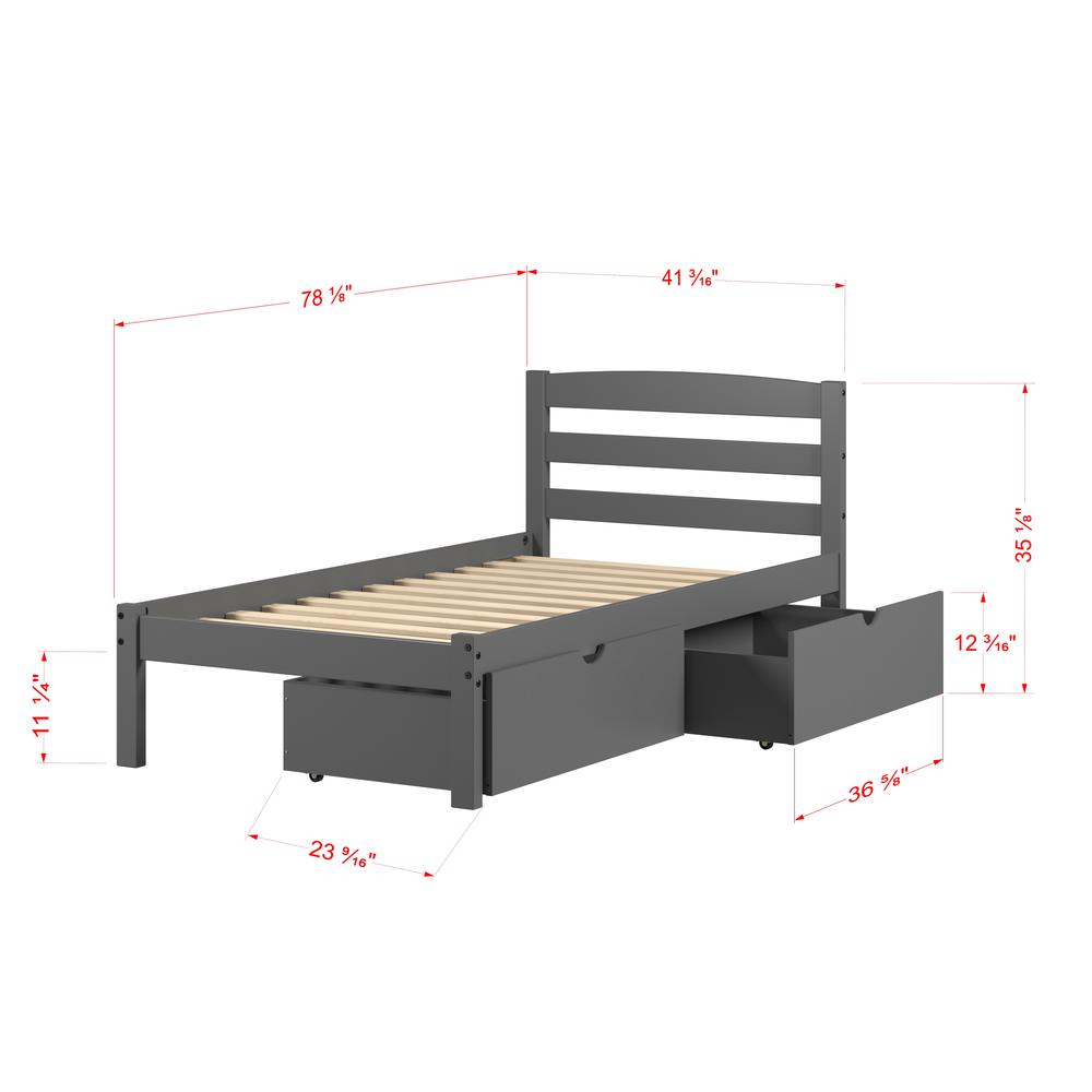 TWIN ECONO BED DARK GREY. Picture 10