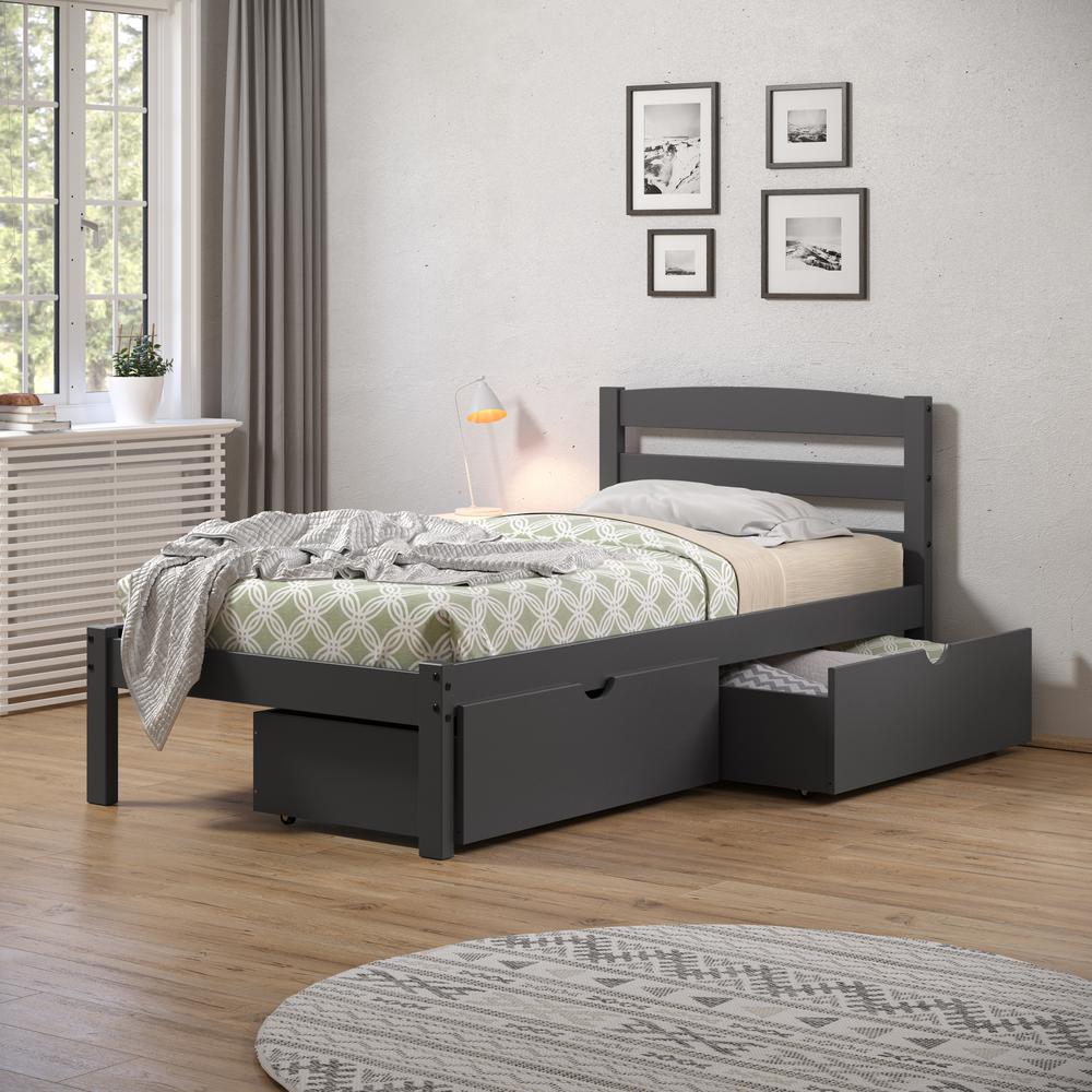 TWIN ECONO BED DARK GREY. Picture 12