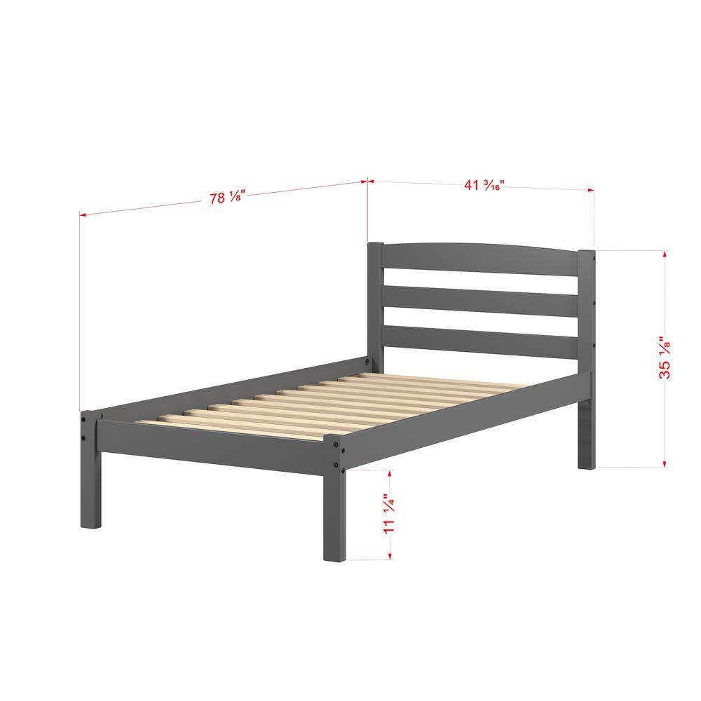 TWIN ECONO BED DARK GREY. Picture 1