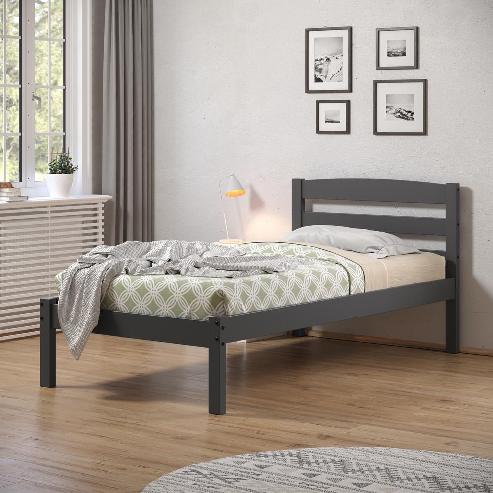 TWIN ECONO BED DARK GREY. Picture 3
