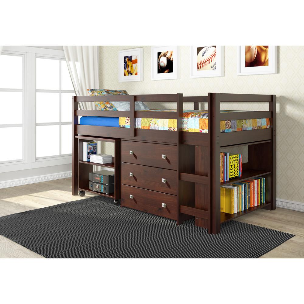 Twin Low Loft Includes Desk, Chest & Bookcase. Picture 4