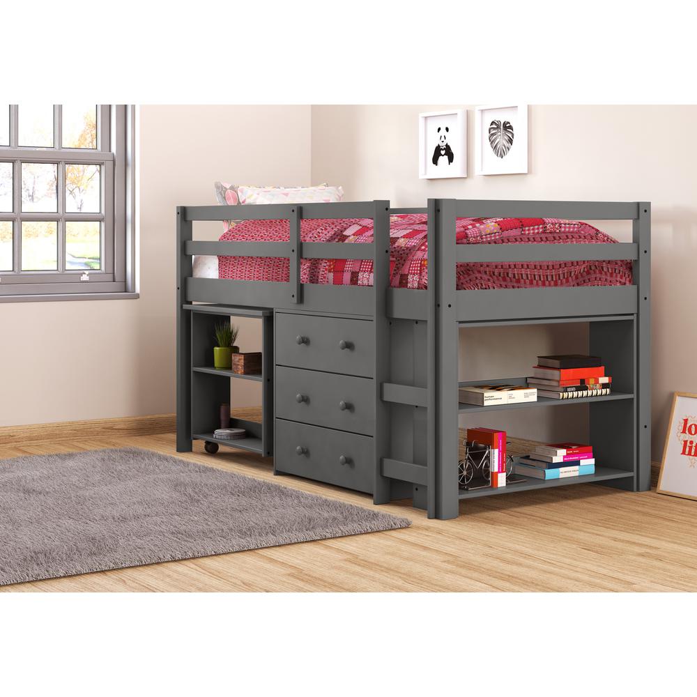 Twin Low Loft Includes Desk, Chest & Bookcase. Picture 2