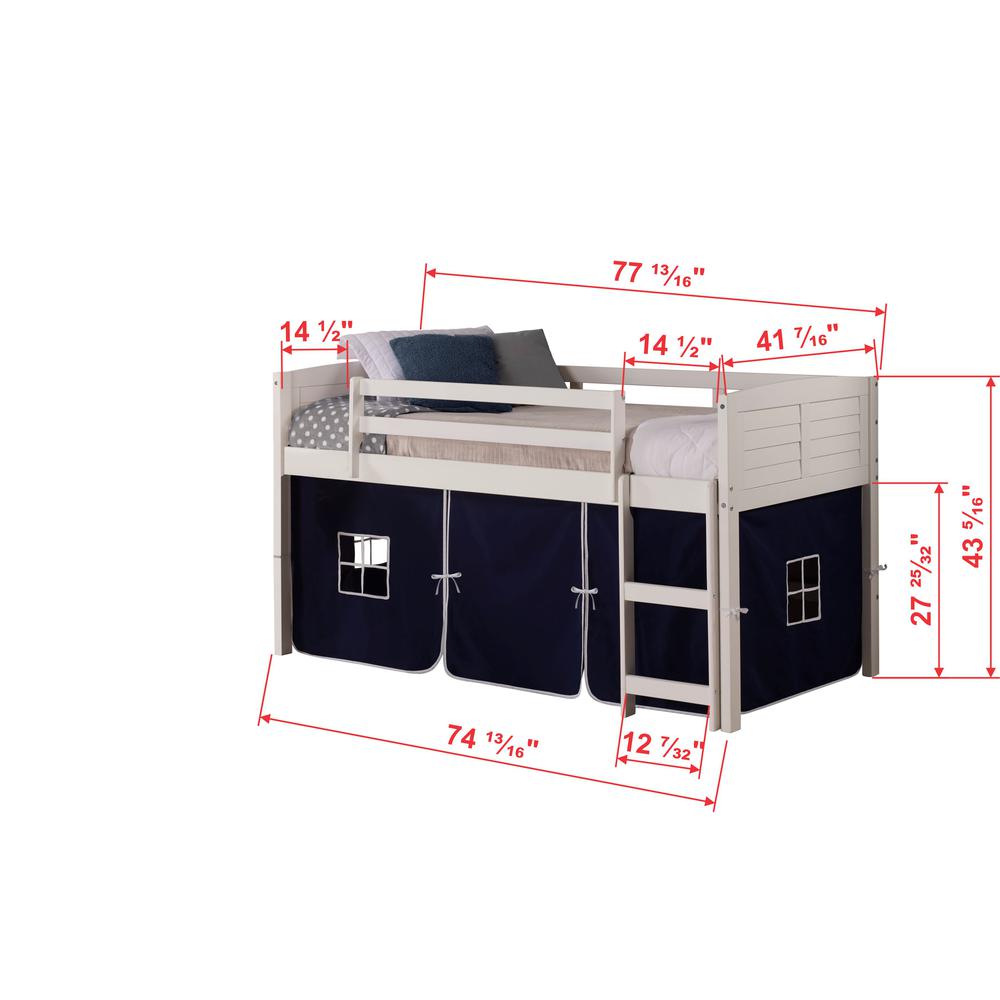 TWIN LOUVER LOW LOFT WHITE W/BLUE TENT. Picture 3