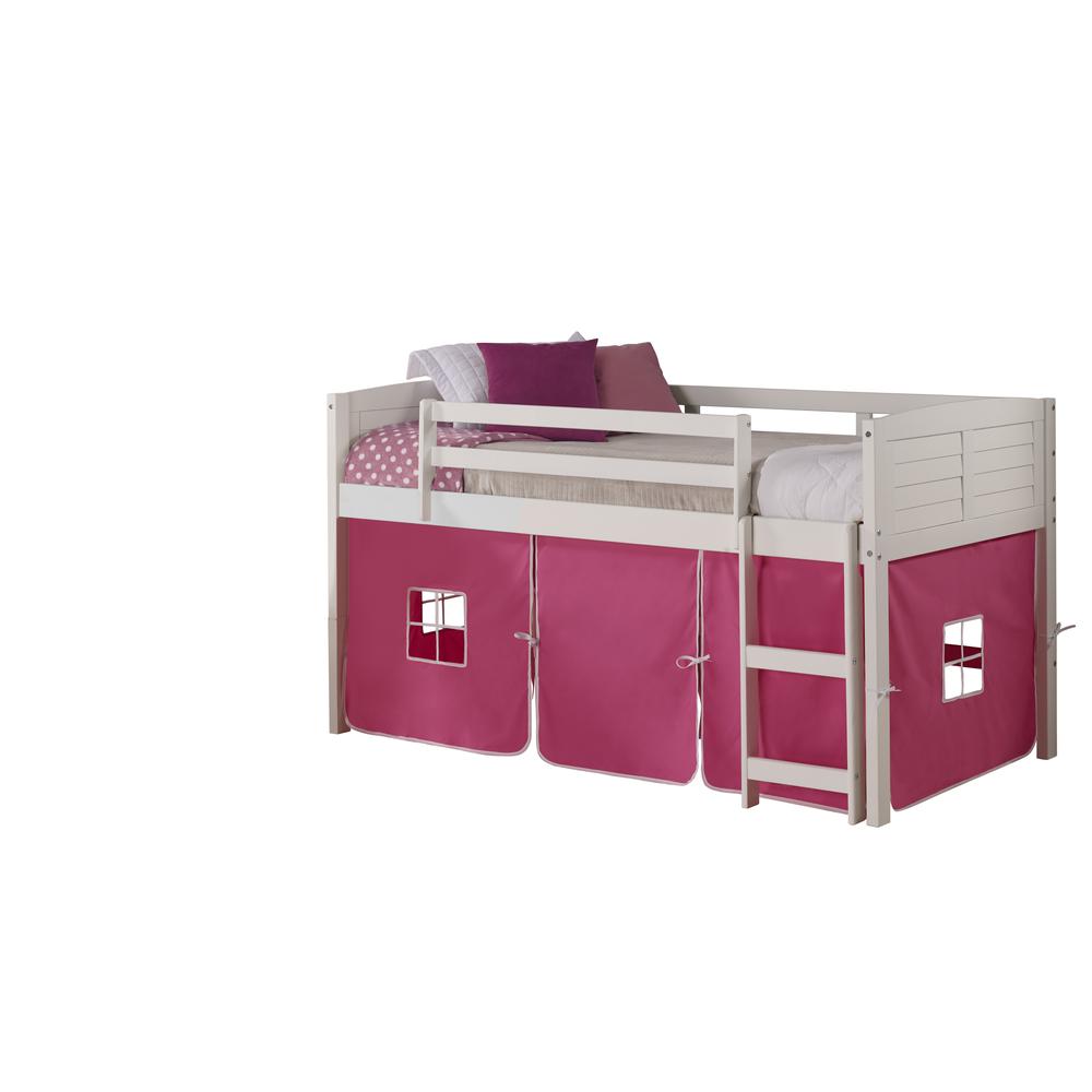 TWIN LOUVER LOW LOFT WHITE W/PINK TENT. Picture 2