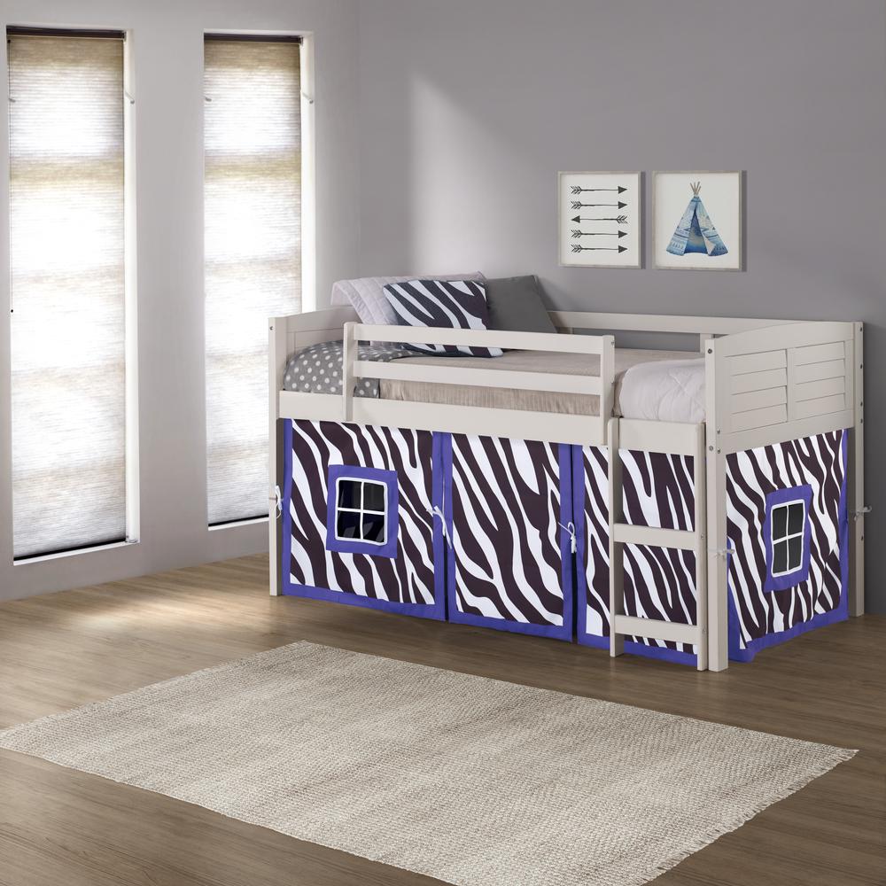 Twin Louver Low Loft White W/Zebra Tent. Picture 3