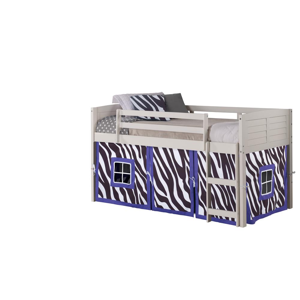 Twin Louver Low Loft White W/Zebra Tent. Picture 1