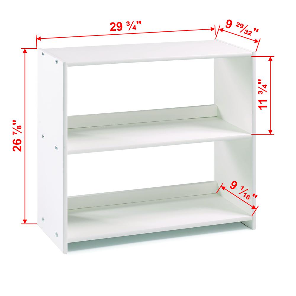 Louver Low Loft Small Bookcase White. Picture 2