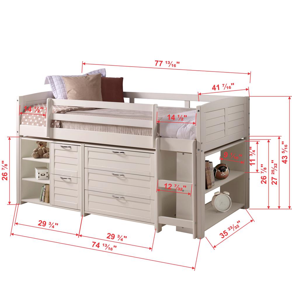 TWIN LOUVER LOW LOFT GROUP A - WHITE. Picture 3