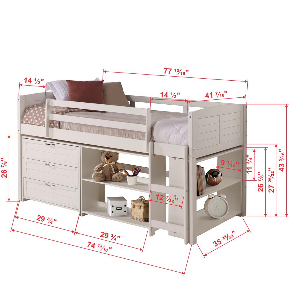 TWIN LOUVER LOW LOFT GROUP B - WHITE. Picture 3