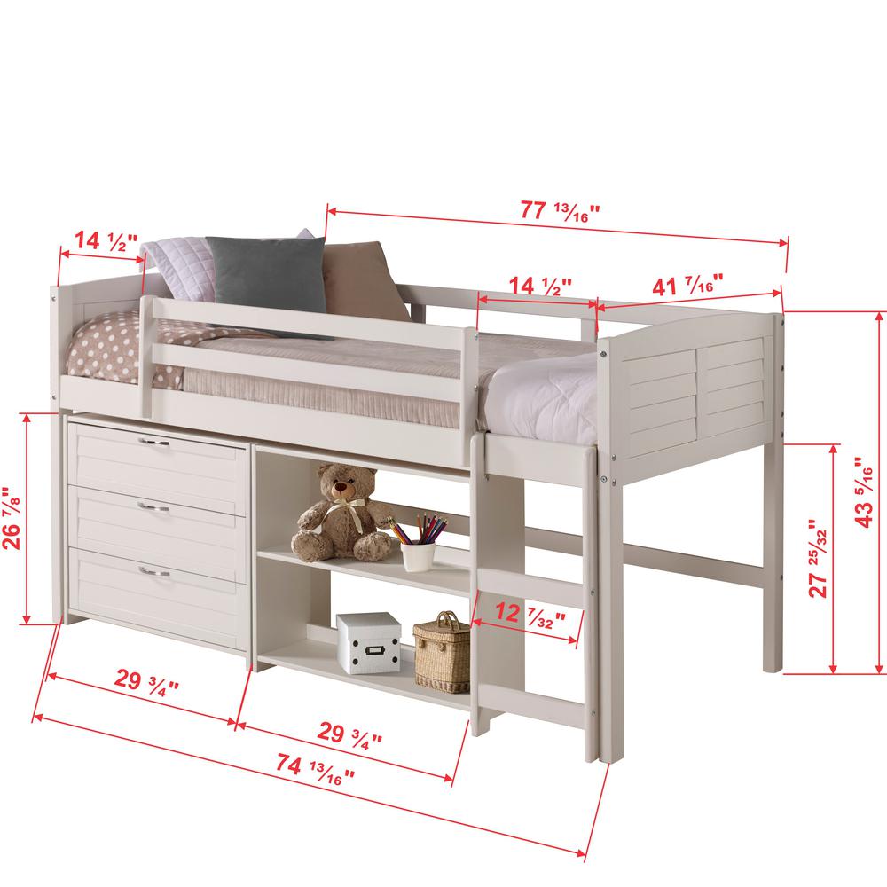 TWIN LOUVER LOW LOFT GROUP C - WHITE. Picture 3