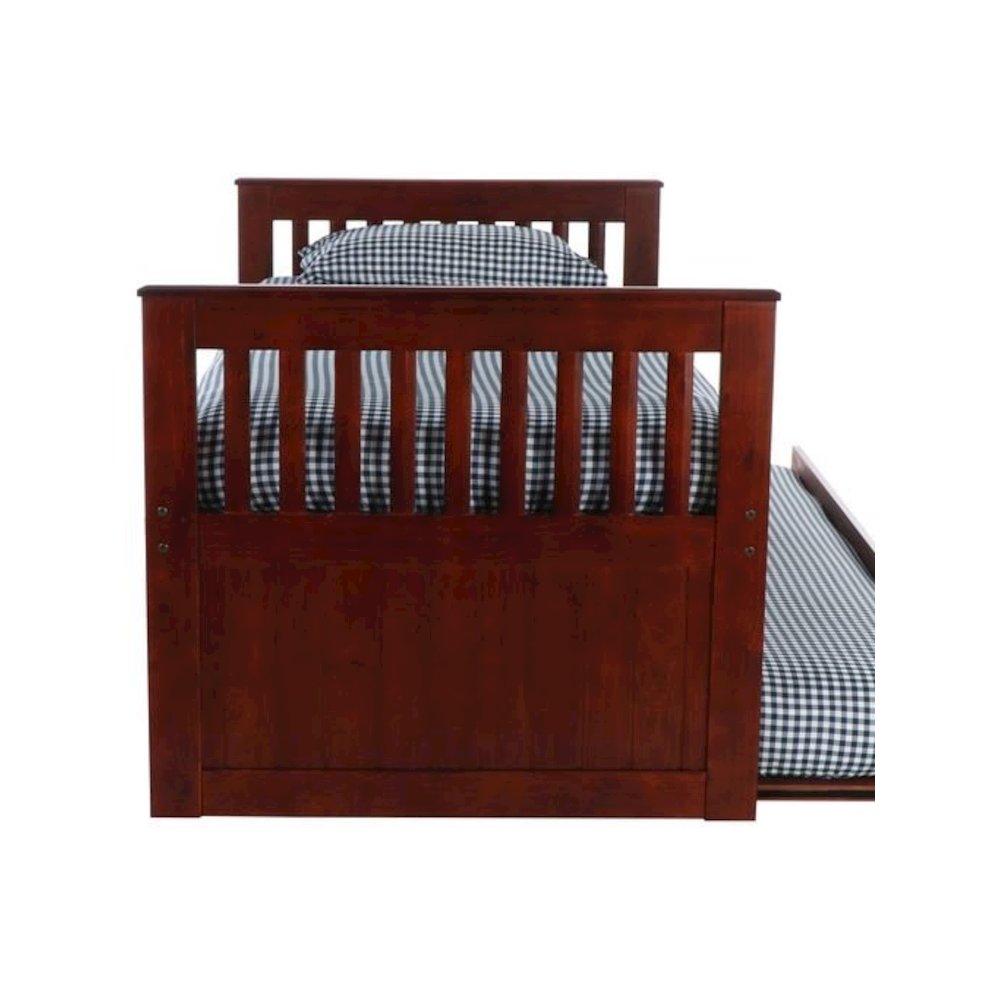 Twin Mission Rake Bed W/3 Drawer Elevation Kit And Twin Trundle. Picture 2