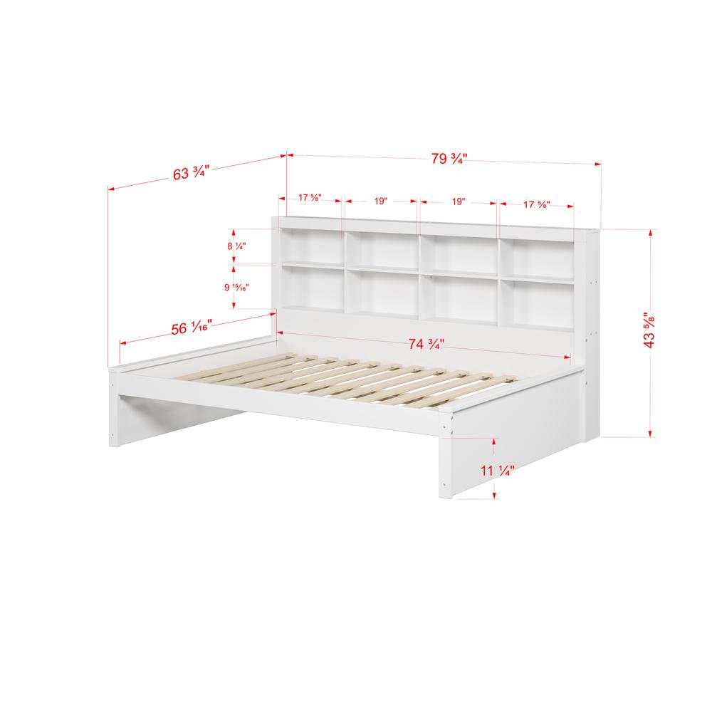 Full Bookcase Day Bed In White. Picture 6