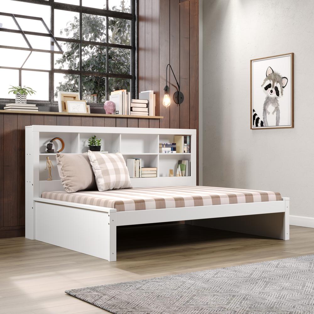 Full Bookcase Day Bed In White. Picture 1