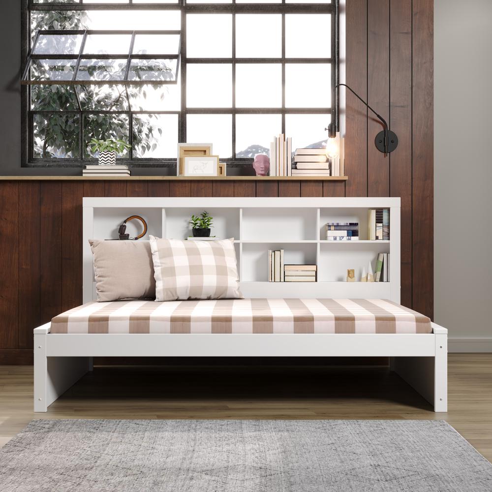 Full Bookcase Day Bed In White. Picture 2