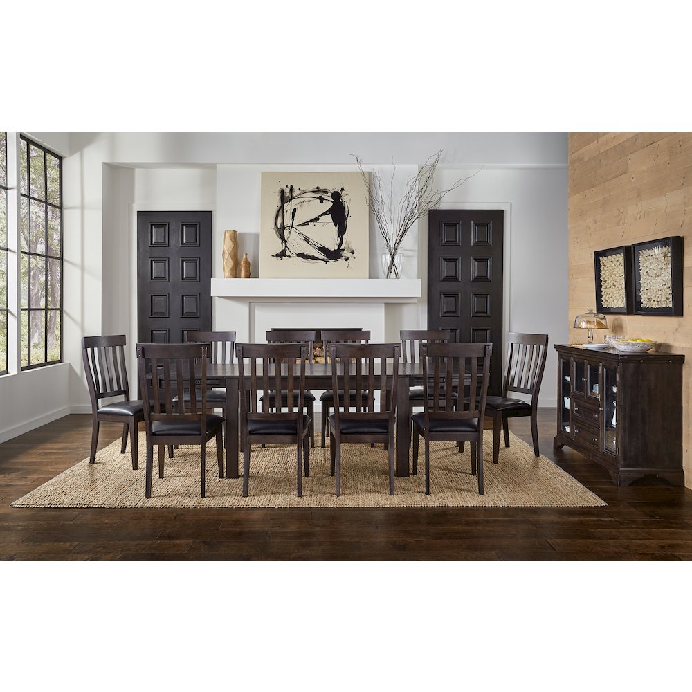 64" - 100" Dining Height Leg Table with (2) 18" Butterfly Leaves, Warm Gray. Picture 7