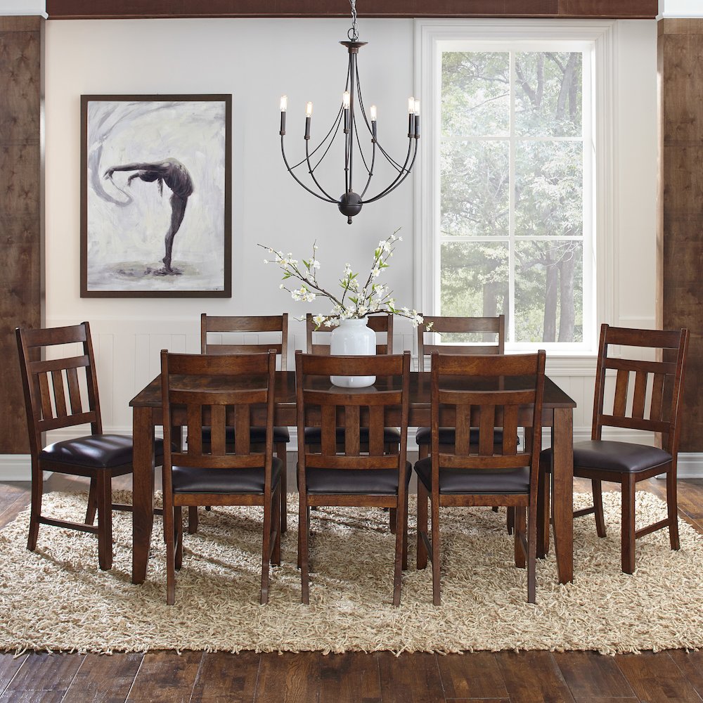 Mason 54" - 72" Rectangular Leg Table with (1) 18" Butterfly Leaf, Mango. Picture 6