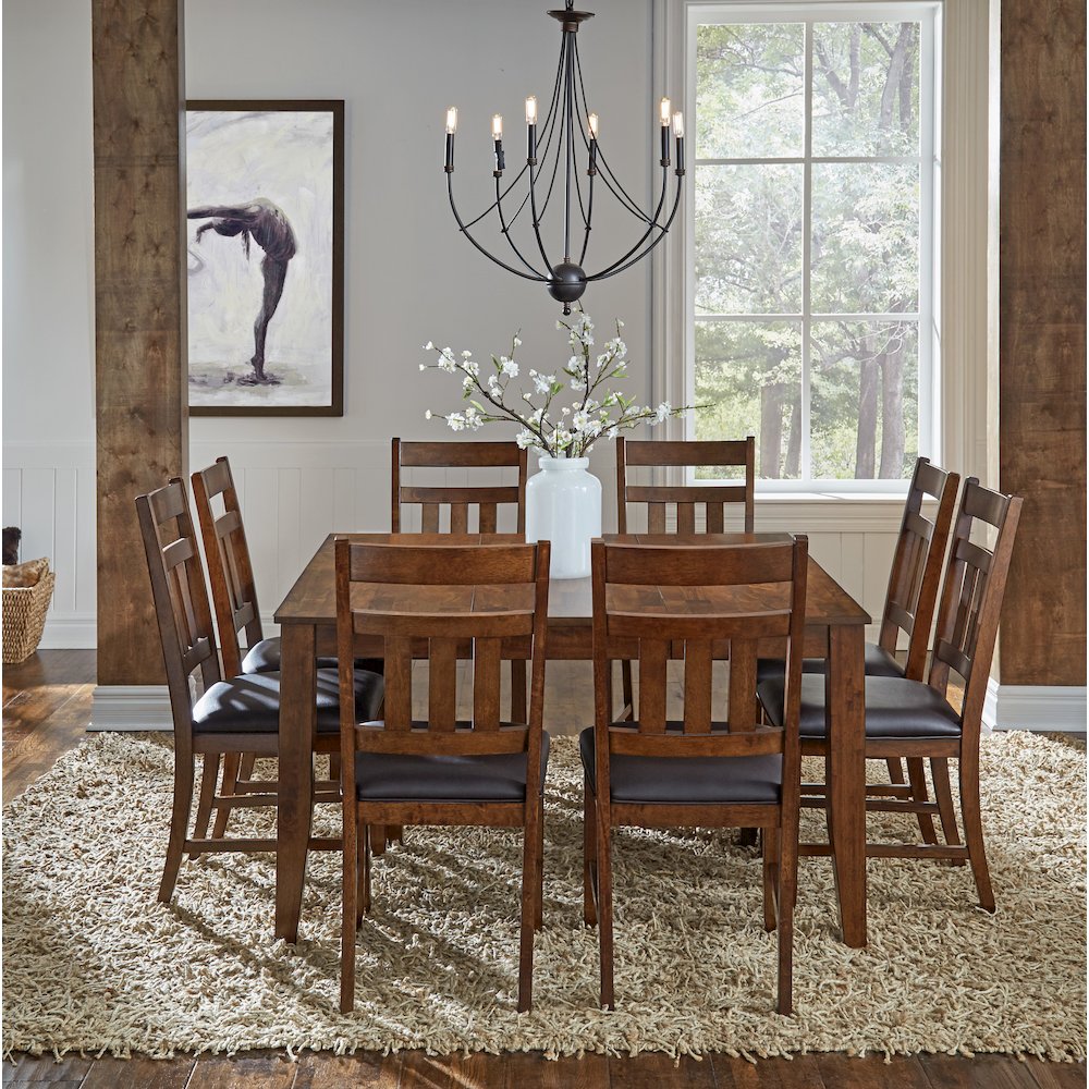 Mason 54" - 72" Rectangular Leg Table with (1) 18" Butterfly Leaf, Mango. Picture 5