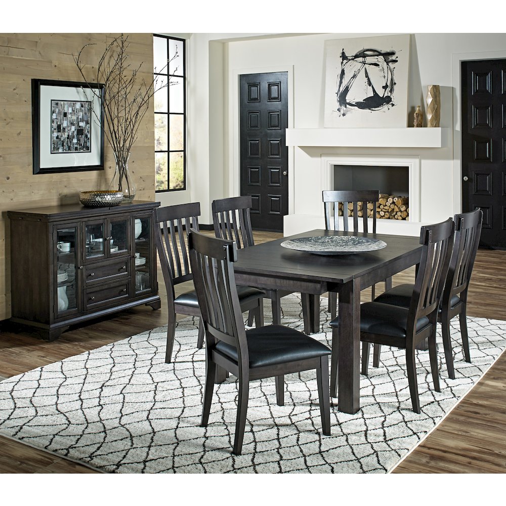 64" - 100" Dining Height Leg Table with (2) 18" Butterfly Leaves, Warm Gray. Picture 5