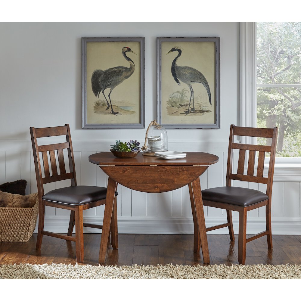 Mason 26" - 42" Round Dropleaf Table, Mango. Picture 1