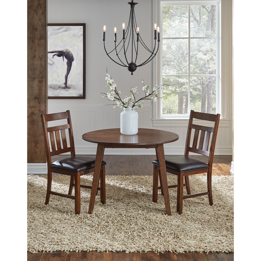 Mason 26" - 42" Round Dropleaf Table, Mango. Picture 2
