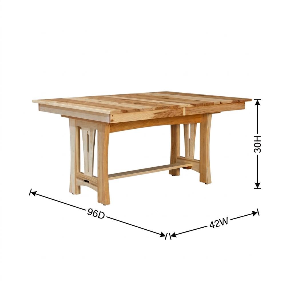 Adjustable Dining Table with Natural Hickory Finish and Self-Storing Leaves. Picture 7