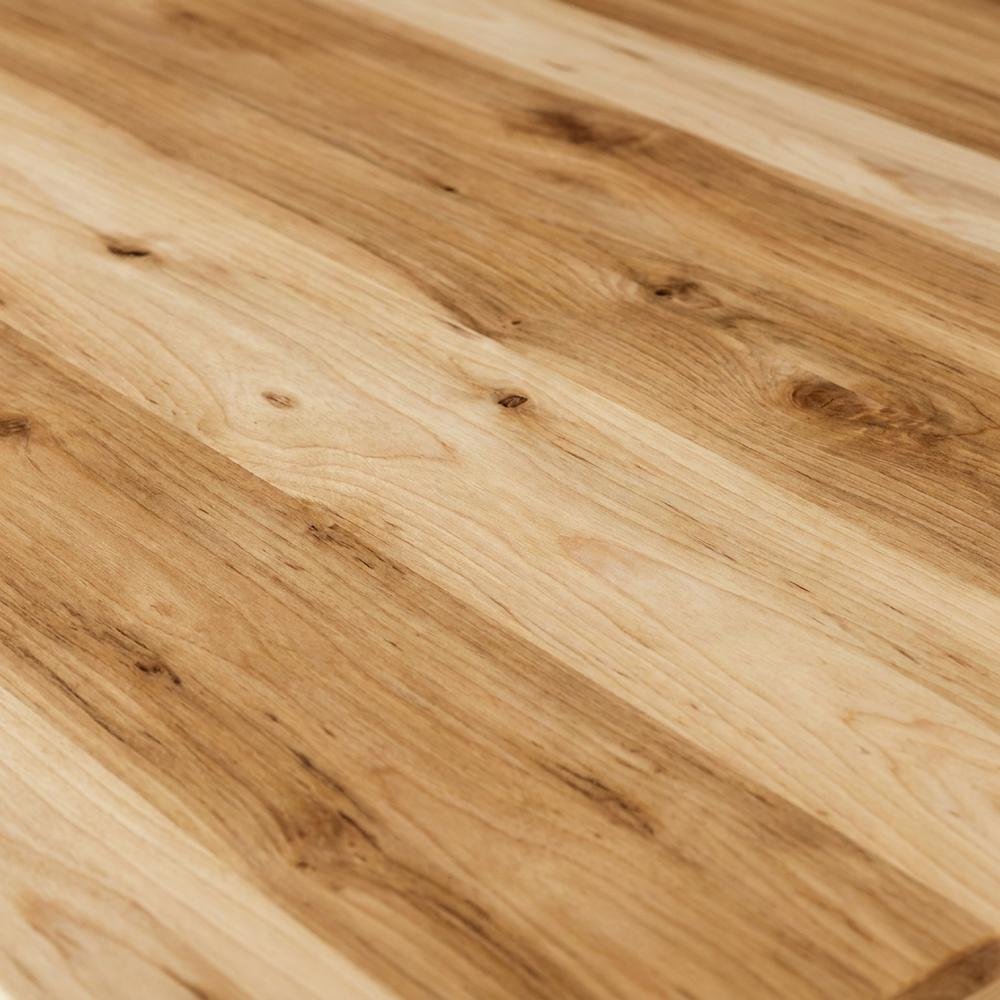 Adjustable Dining Table with Natural Hickory Finish and Self-Storing Leaves. Picture 6