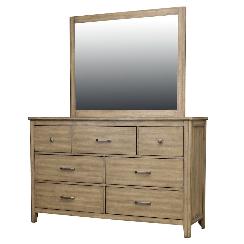 Geo Heights Dresser & Mirror, Butterscotch. Picture 3