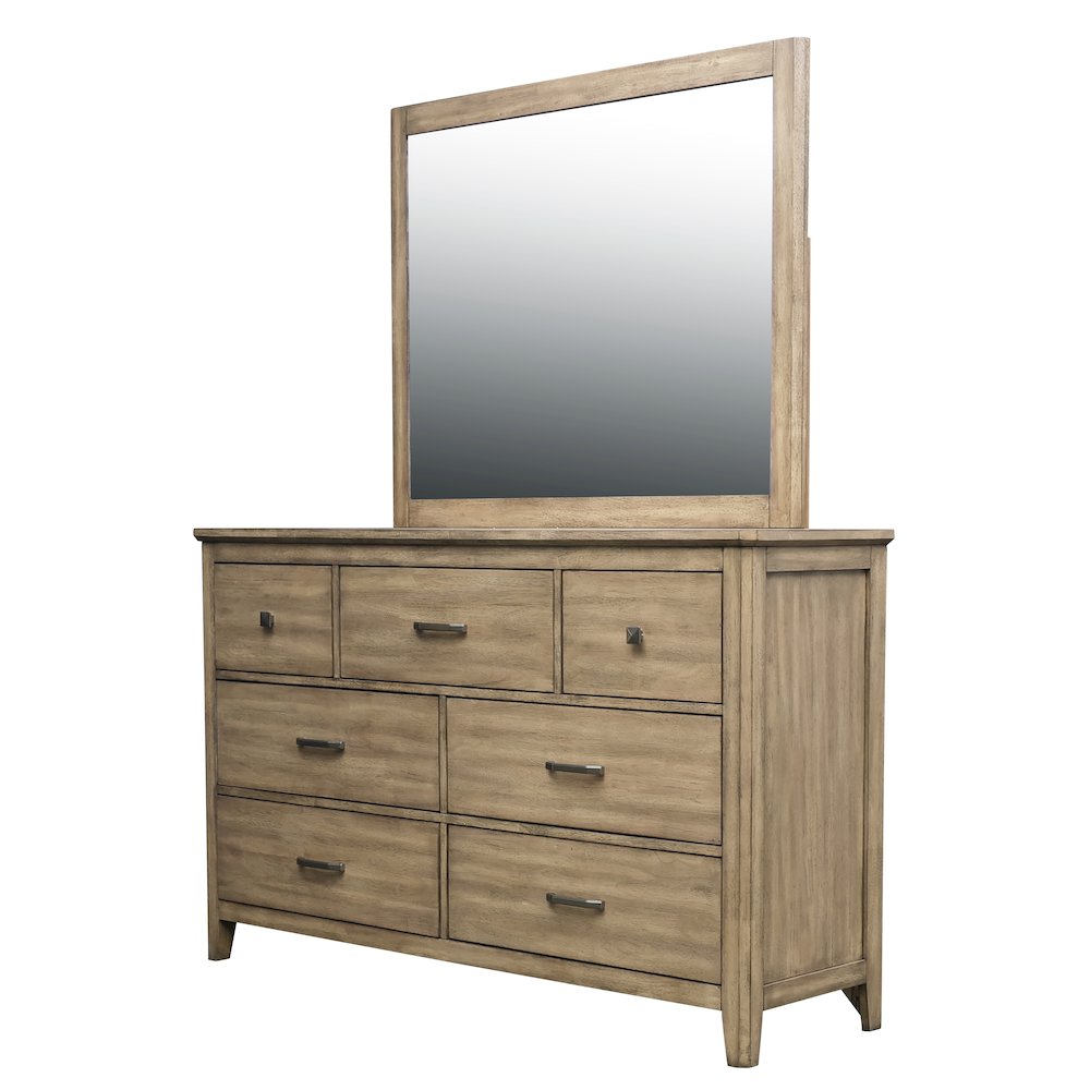 Geo Heights Dresser & Mirror, Butterscotch. Picture 4