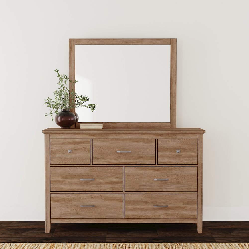 Geo Heights Dresser & Mirror, Butterscotch. Picture 6
