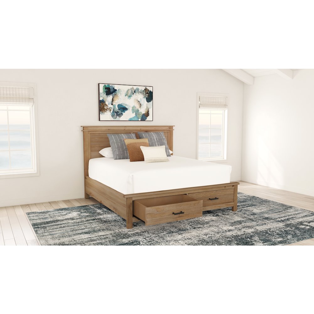Glacier Point California King Storage Bed, Golden Java Finish. Picture 5