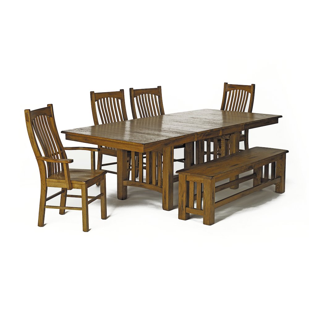 60" - 92" Rectangular Trestle Table with (2) 16" Self-Storing Leaves. Picture 1