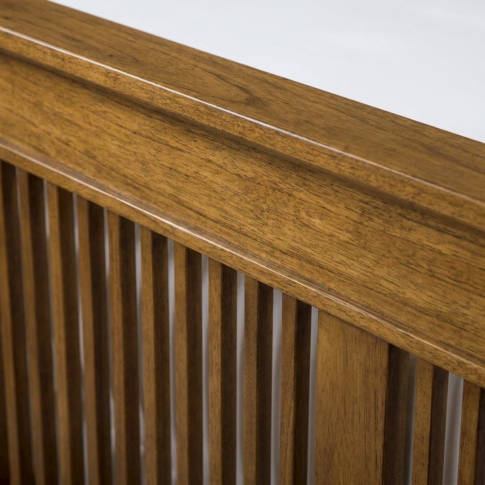 Mission-Style Queen Slat Bed in Harvest Finish with Mindi Wood. Picture 5