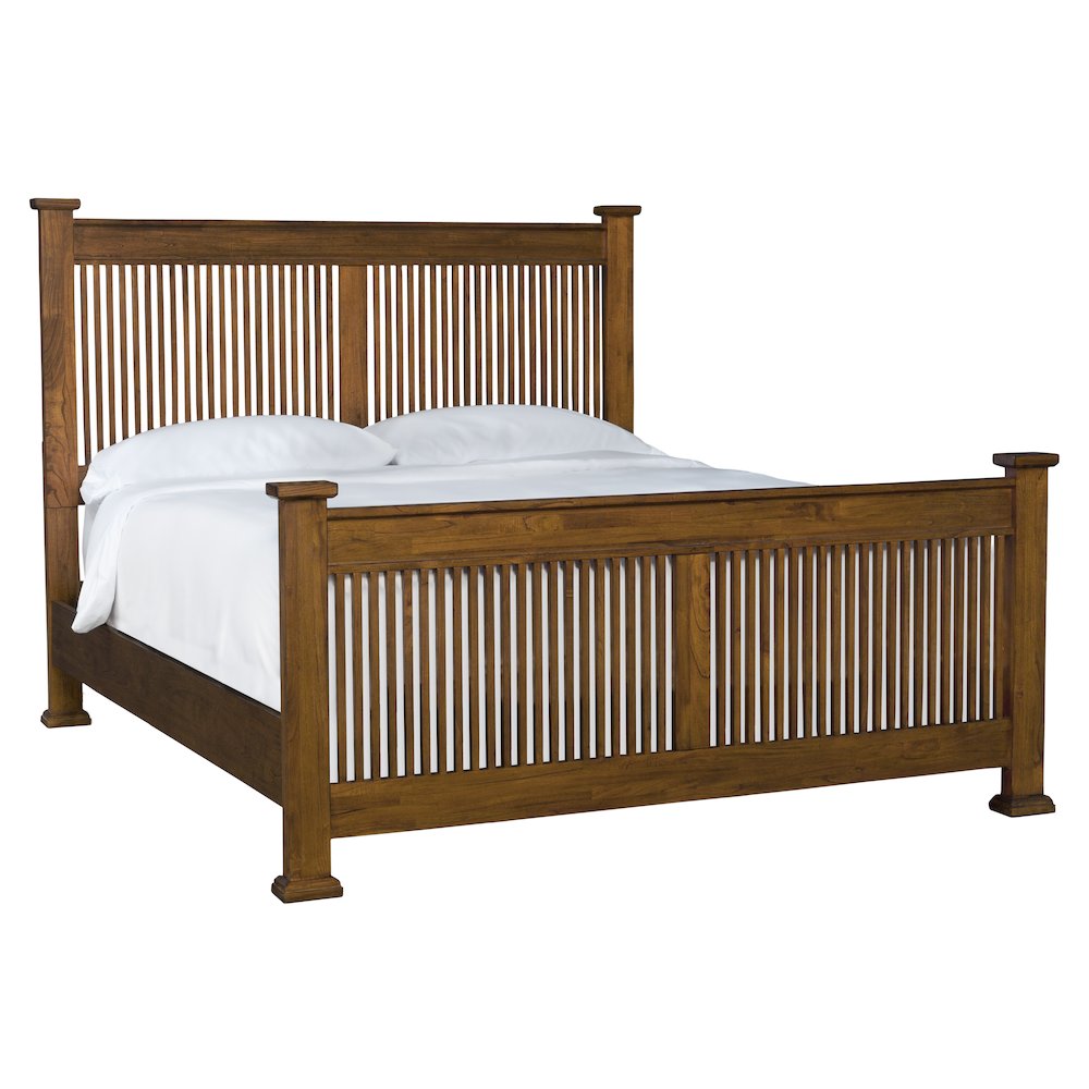 Mission Hill King Slat Bed, Harvest. Picture 1