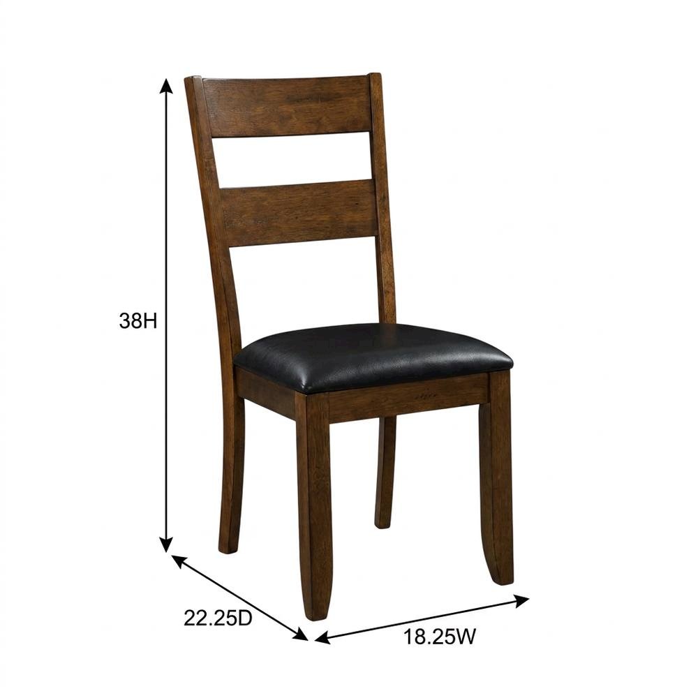 Rustic Whiskey Ladderback Side Chairs with Upholstered Seats (2 Pack). Picture 9