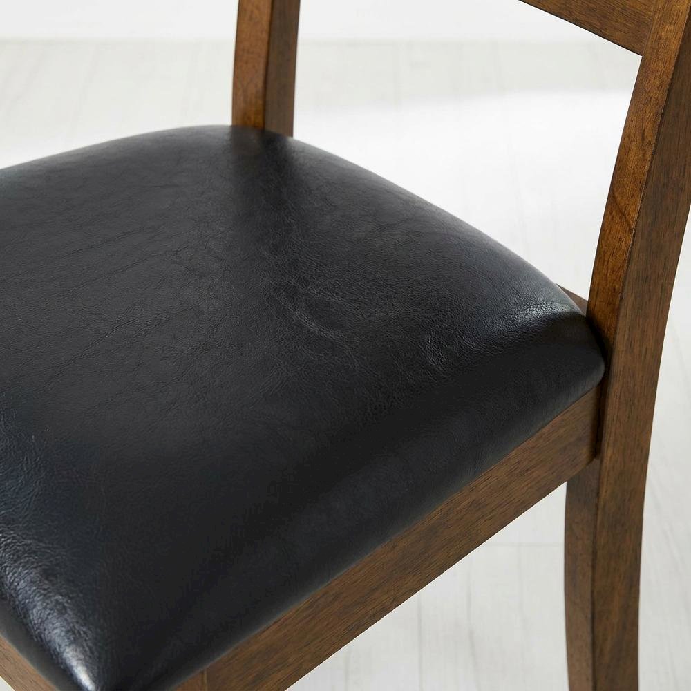 Rustic Whiskey Ladderback Side Chairs with Upholstered Seats (2 Pack). Picture 7