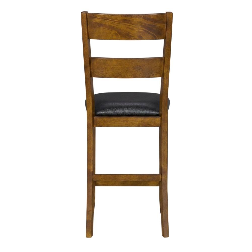 Rustic Whiskey Counter Stool with Upholstered Faux Leather Seat 2-Piece Set. Picture 6